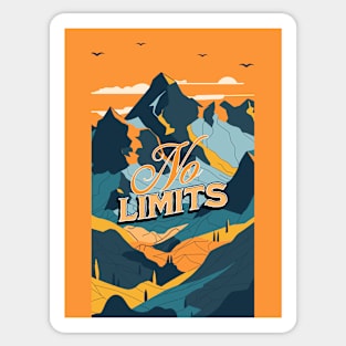 No Limits Mountains Positive Positivity Sticker